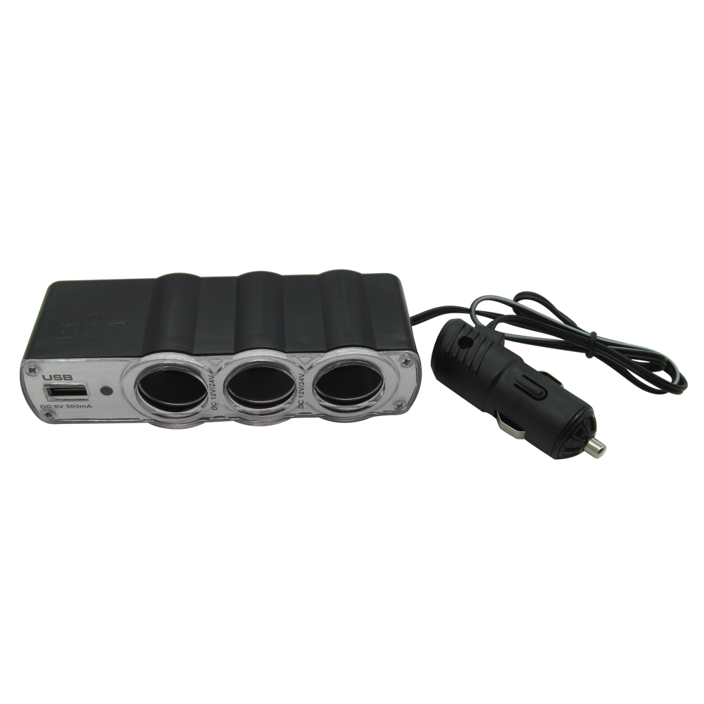 3-Way-Car-Cigarette-Lighter-Socket-Splitter-Charger-Power-Adapter-DC-12V-USB-Extension-Cord-Car