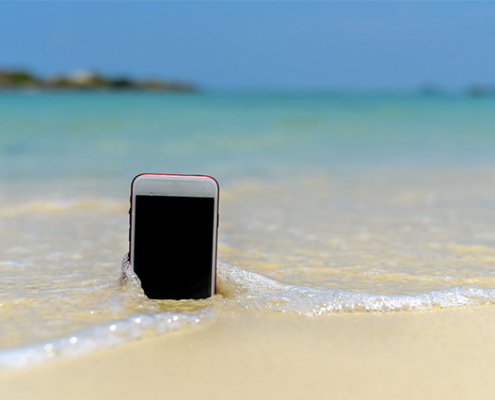 Téléphone tombé dans l'eau