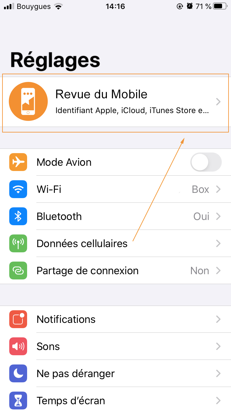 Sauvegarde iCloud