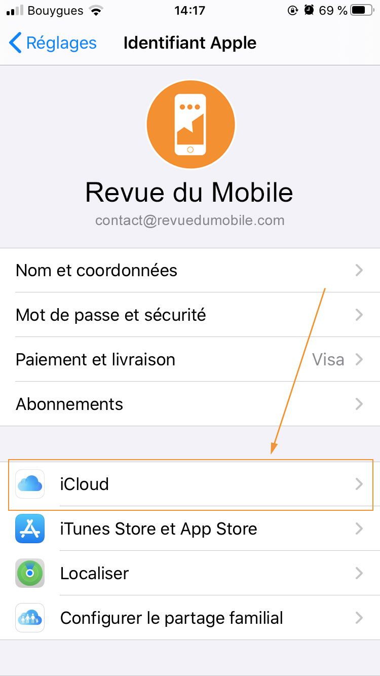 Sauvegarde iCloud