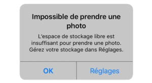 espace insuffisant photo